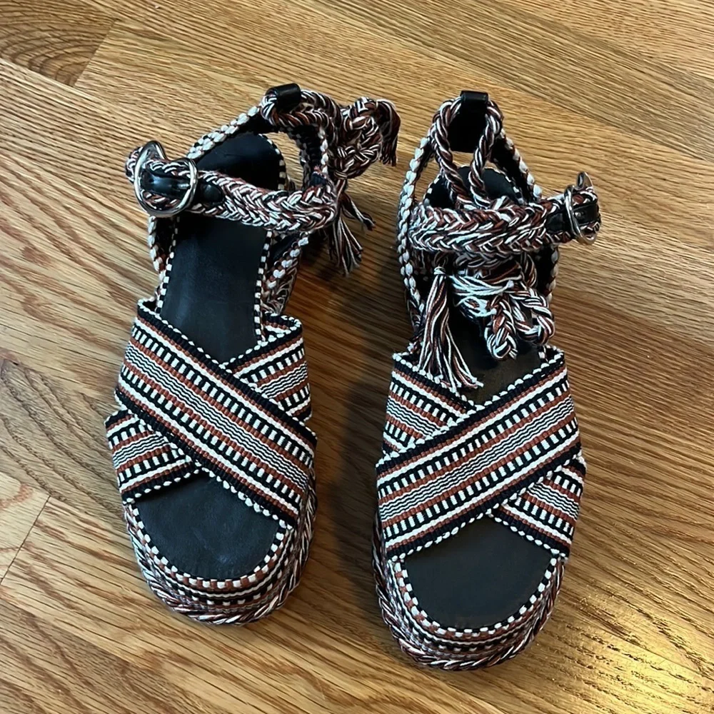 Free People x Amambaih Beatriz Wrap Sandals Size 36 EU NEW